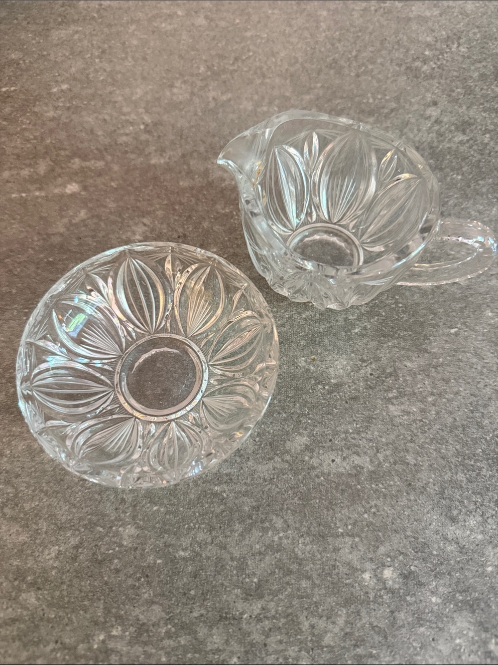 Vintage sugar bowl and creamer set